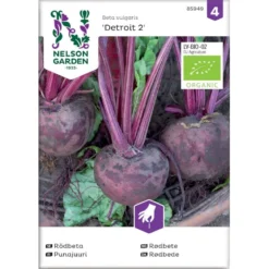 Rund Rødbede 'Detroit 2' Øko Beta Vulgaris 'Detroit 2' Frøpose, Antal Pr. Pakke, Ca. 100 Stk.