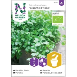 Persille 'Gigante D'Italia' Øko Petroselinum Crispum 'Gigante D'Italia' Frøpose, Antal Pr. Pakke, Ca. 80 Stk.