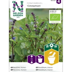Kanelbasilikum 'Cinnamon' Øko Ocimum Basilicum L. 'Cinnamon' Frøpose, Antal Pr. Pakke, Ca. 40 Stk.